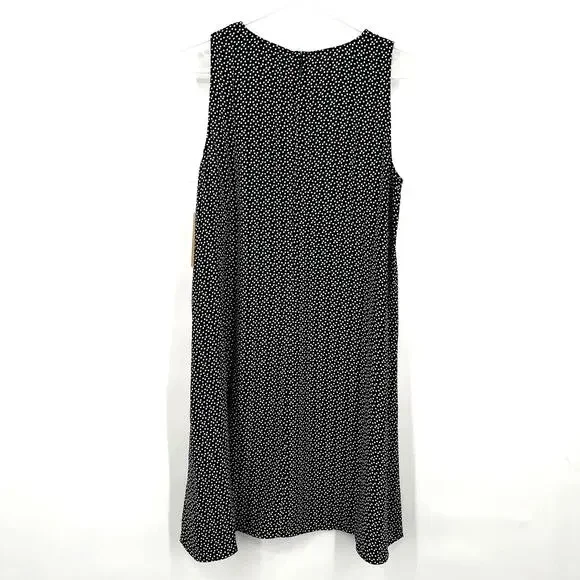 Halogen Polka Dot Swing Dress NWT Small Navy White Sleeveless A Line - Picture 7 of 7
